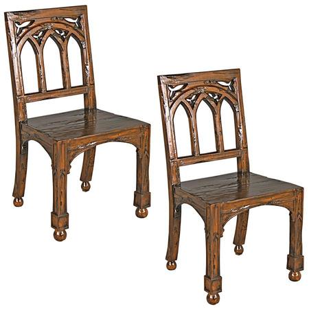 DESIGN TOSCANO Gothic Revival Rectory Chairs, PK 2 AF951112